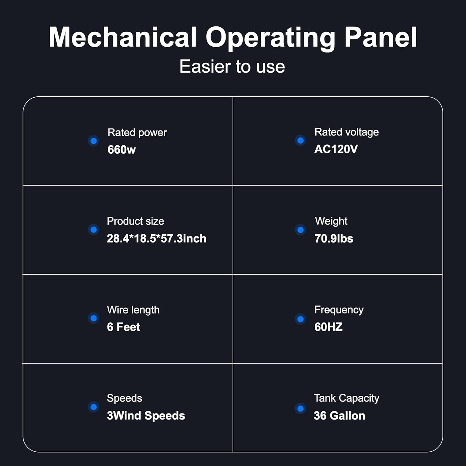 AKIRES 8979CFM Portable Swamp Cooler Air Conditioner,57IN Air Cooler for 1730Sq.ft of Space,with Continuous Auto Fill,36-Gal Water Tank,120°Oscillation,5 Ice Packs,Cooling Fan for Outdoor,Garage