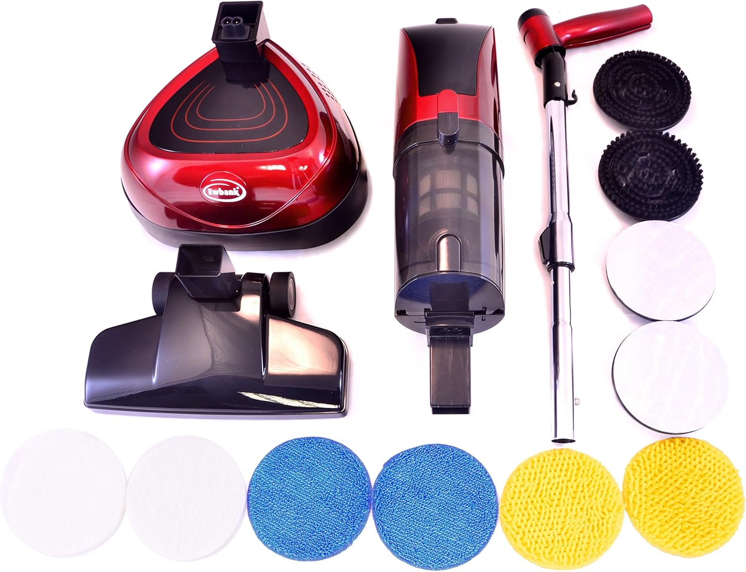 Ewbank EPV1100 4-in-1 Floor Cleaner, Scrubber, Polisher and Vacuum, Red Finish, 23-Foot Power Cord