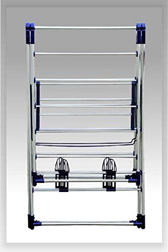 EZHOME Large Foldaway Laundry Rack, Heavy Duty, Collapsible, Space-Saving Storage, Stainless Steel, Indoor/Outdoor