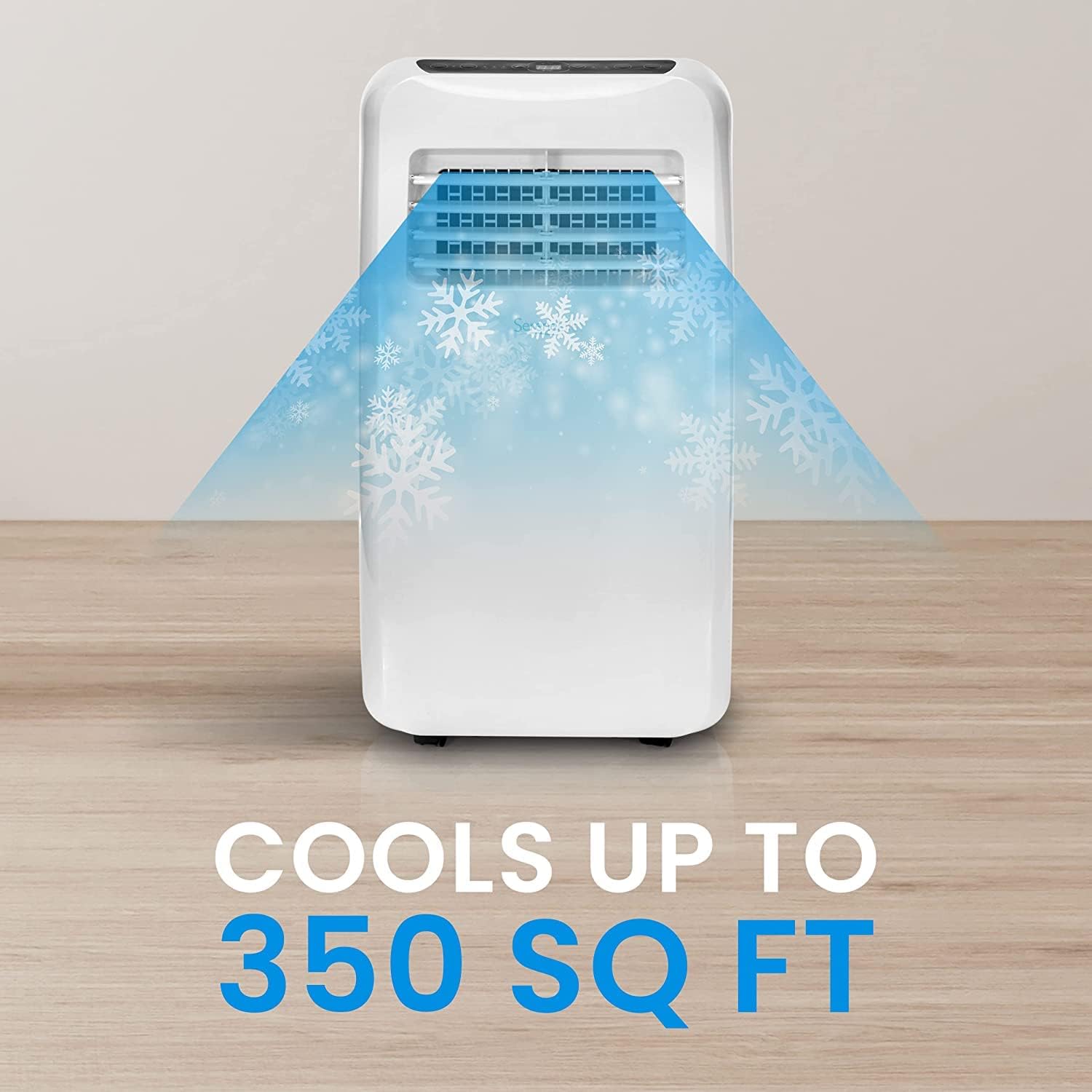 SereneLife Small Air Conditioner Portable 8,000 BTU with Built-in Dehumidifier - Portable AC unit for rooms up to 350 sq ft - WiFi app + Remote Control, Window Mount Exhaust Kit