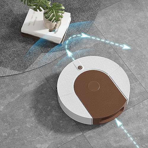 Robot Vacuum Cleaner, Strong Suction Robot Vacuum Cleaner with USB Rechargeable, Automatic Robotic Vacuum Cleaner for Hard Floors, Ceramic Tiles (Brown)