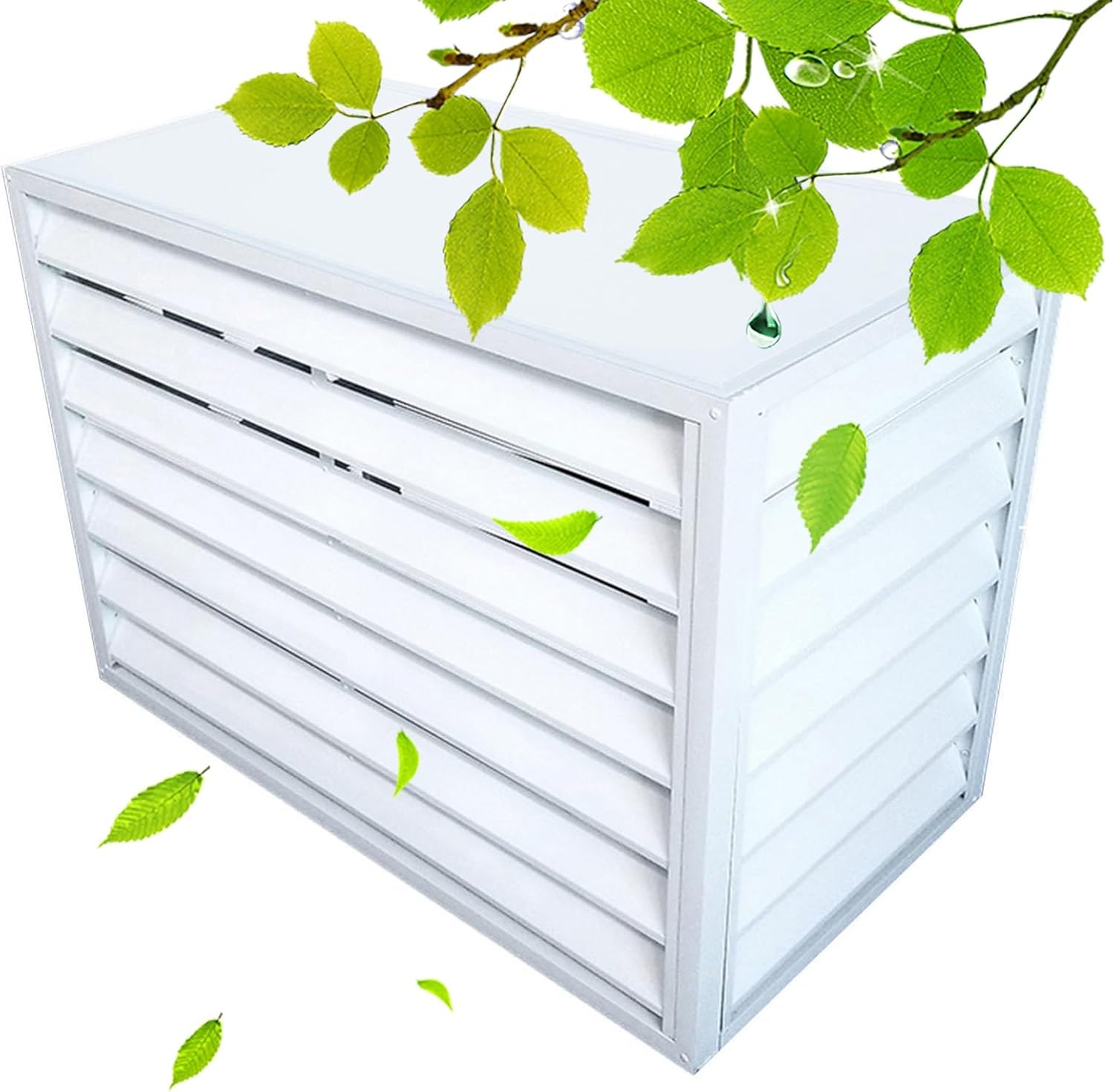 Outdoor Privacy Fence Screen Air Conditioner Cover for Outside Units, Window Aluminum Protective Cover Air Conditioning Cover, Trash Can Enclosure Flower Stand Decorative for Patio