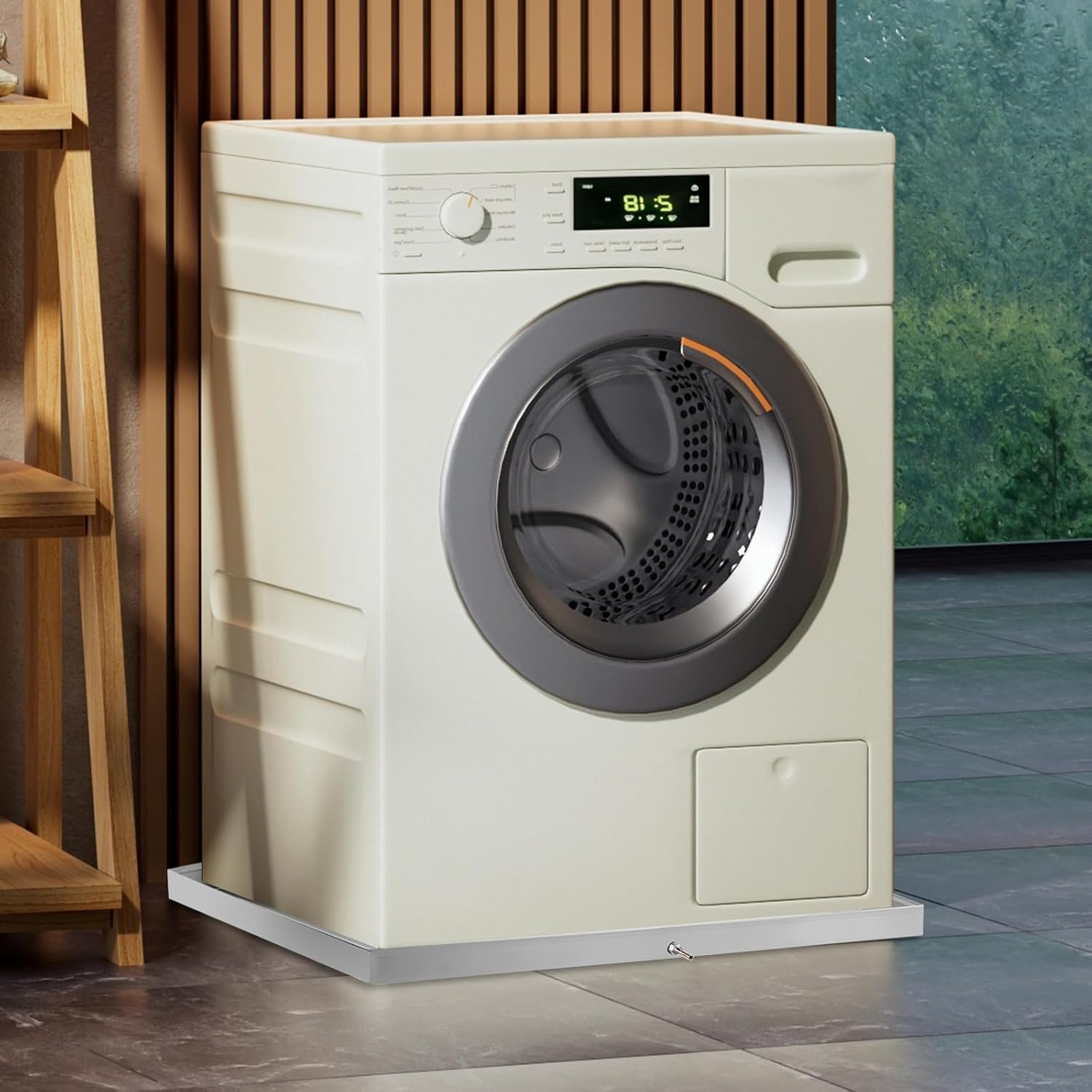 Washing Machine Pan Heavy Duty Washer Machine Drain Pan Drip Tray Catch Under Washer Machine Drip Pan for Washers Dryers Dishwashers Refrigerators Stainless Steel Fine 27