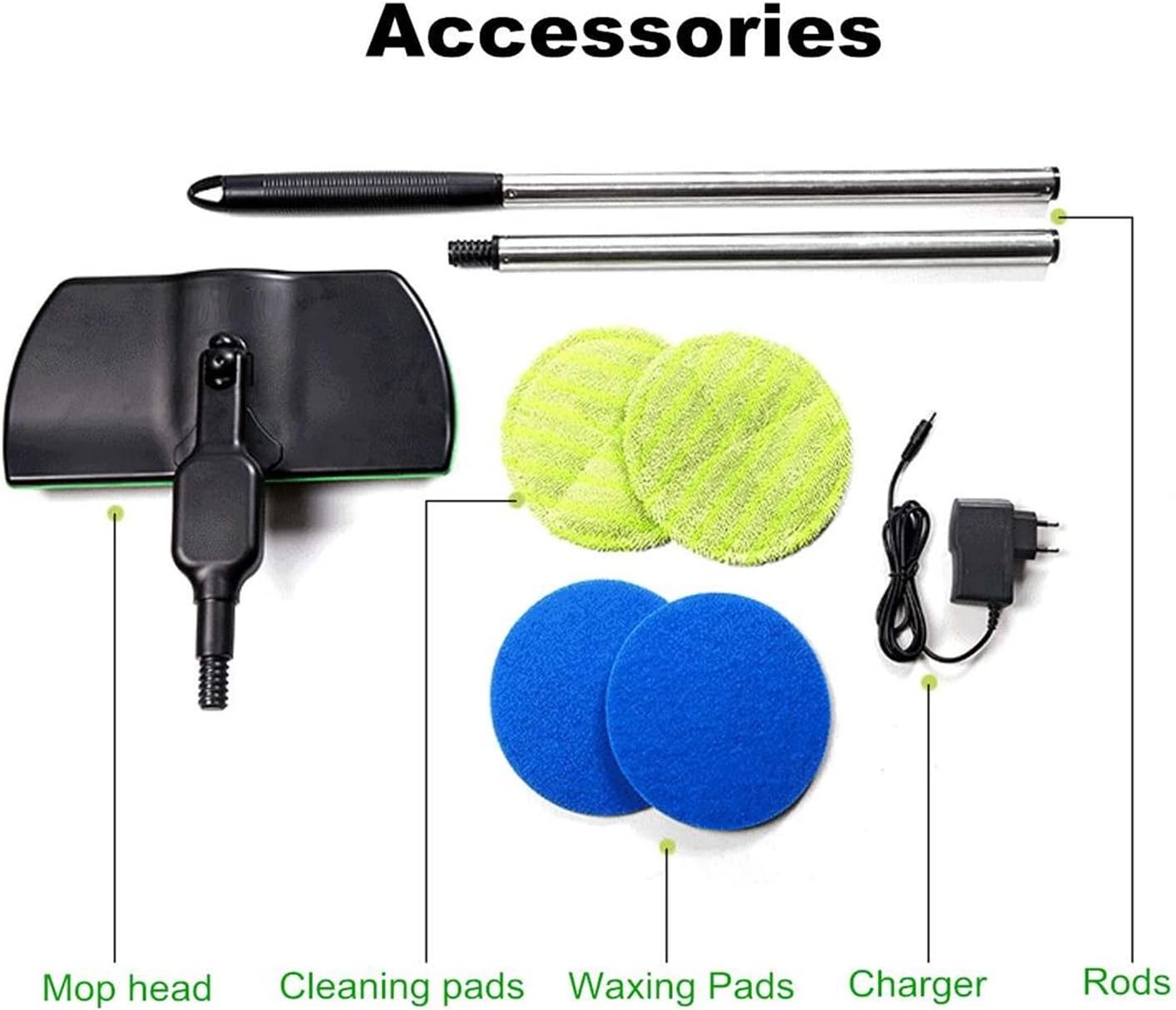 dsfgybj Cordless Rechargeable Handheld Steam Mop Cleaner - Electric Wireless Floor Wiper with Rotating Scrubber for Easy Floor Cleaning