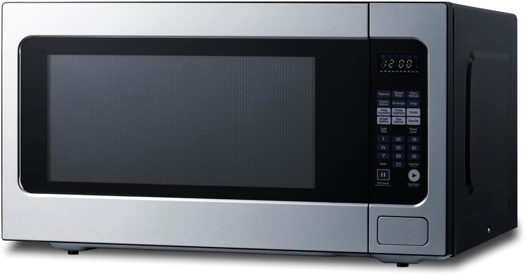 Summit Microwave Oven, 2.2 Cubic Foot, 1200W, Stainless Steel- SMBI27