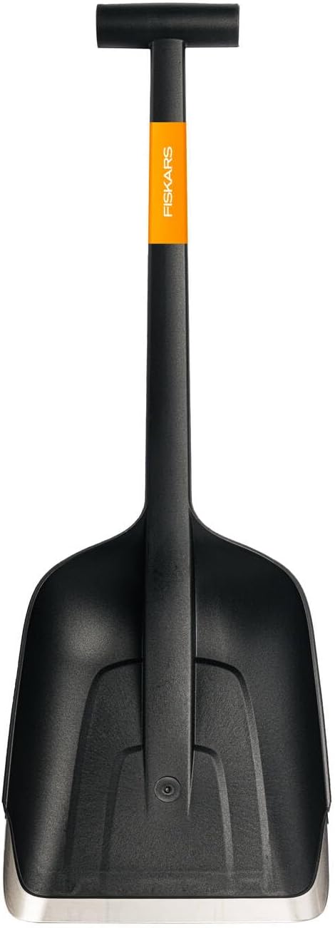 Fiskars Plus Car Shovel, Compact Snow Shovel with T-Handle and Stainless Steel Edge, 63 cm, 1079857