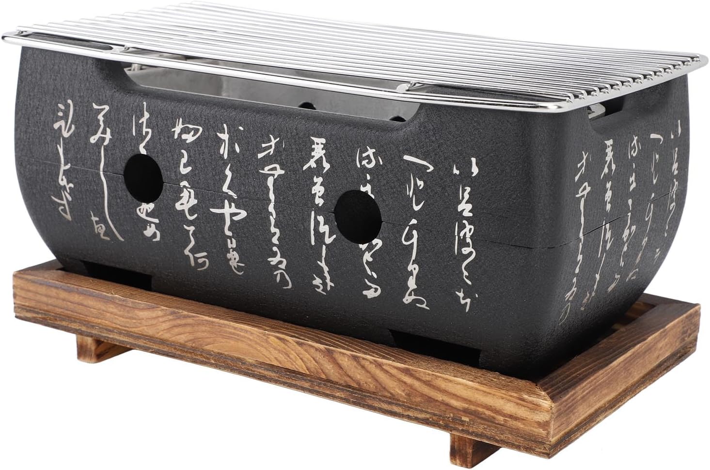 Pssopp Japanese Style BBQ Grill Portable Aluminium Alloy Charcoal Barbecue Stove Quick Heating Perfect for Outdoor Camping and Family Gatherings (M)