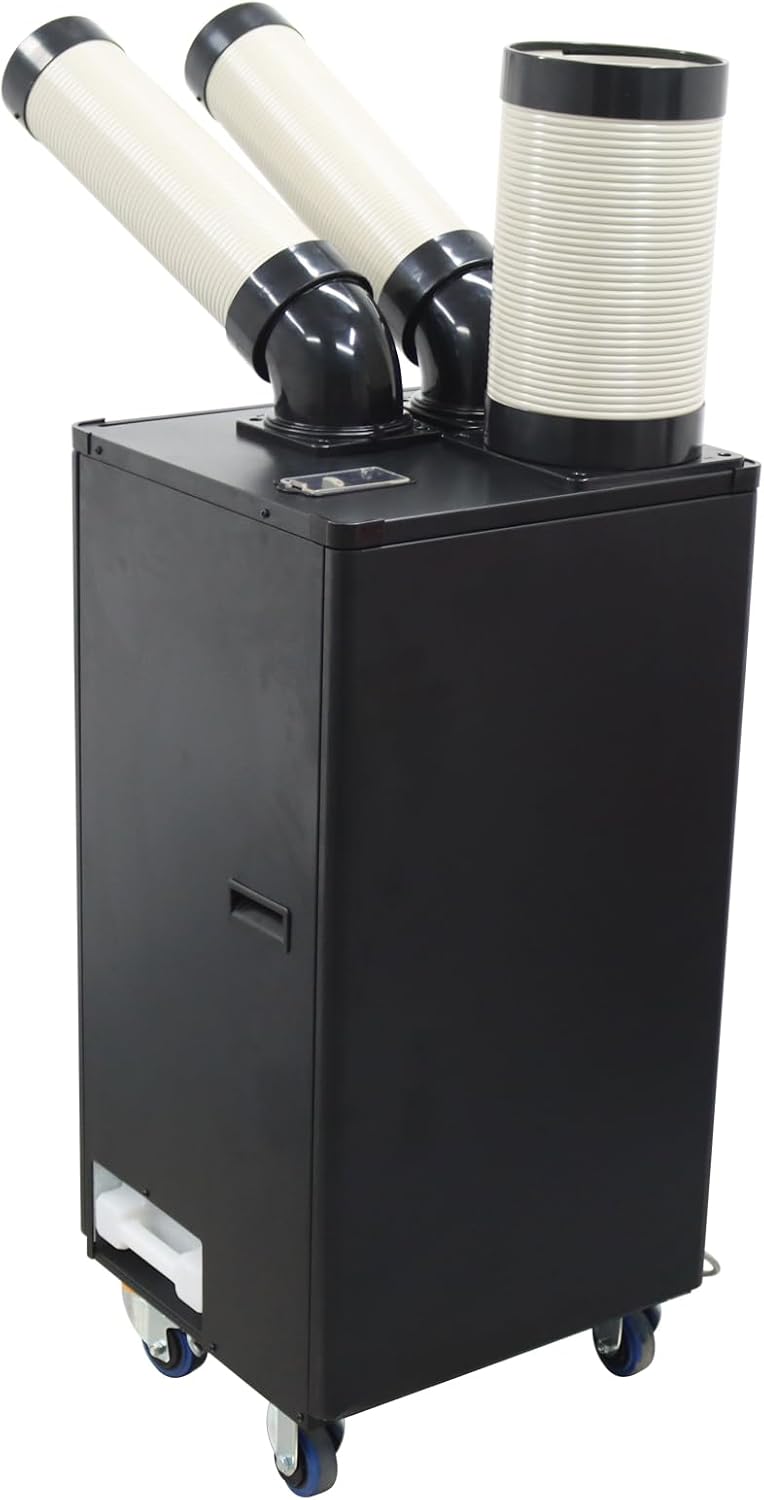 Industrial Portable Air Conditioner with Wheels 5L Large Tank Commercial Spot Cooler Adjustable Air Outlet Ideal for Hospitals Workshops Outdoor Events 110V 1.1KW