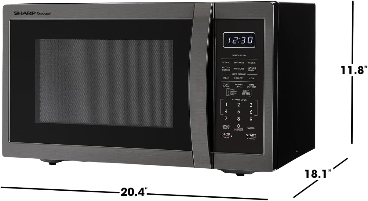 SHARP Countertop Microwave Oven with Removable 12.4