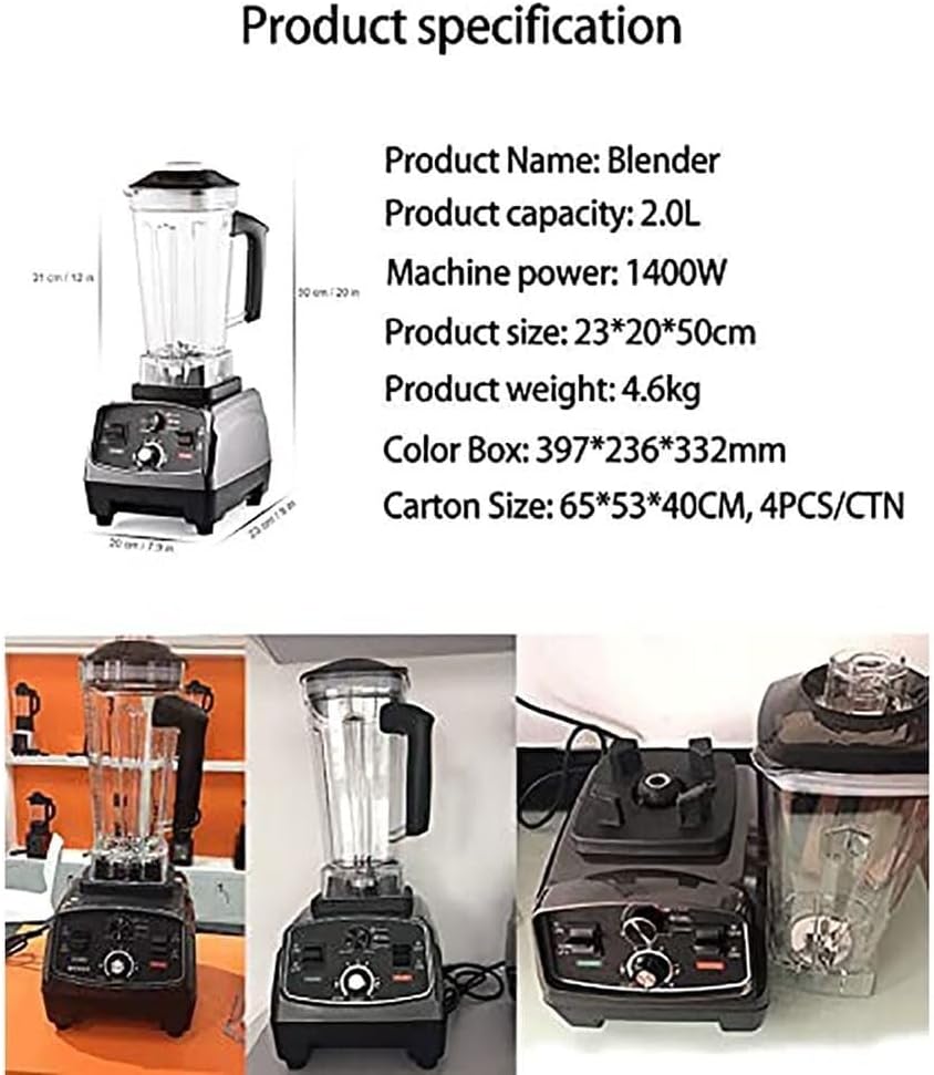 Professional Countertop Blender,High Speed Smoothie Maker, For Shakes And Smoothies,Multifunctional Commercial Mixer for Home Kitchen Office