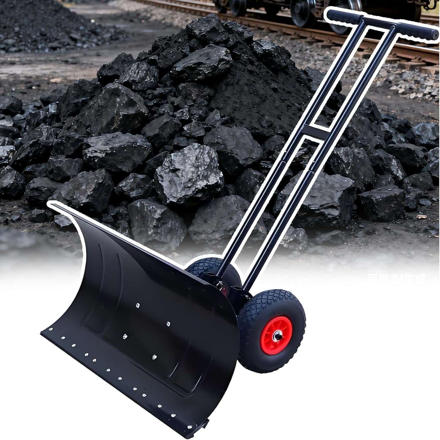 Heavy Duty Snow Shovel Pusher - 29-Inch Steel Construction Metal Snow Shovel, 10