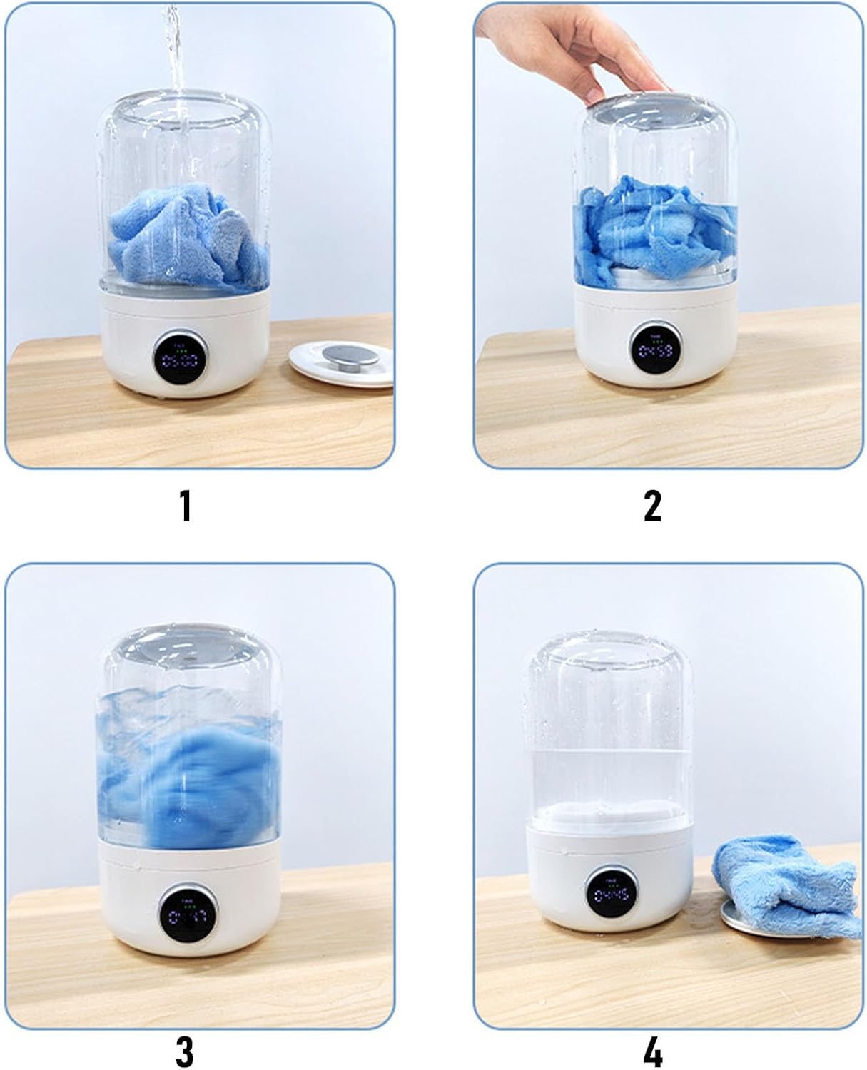 Underwear Washing Machine, 10W Quiet Rechargeable Portable Clothes Washer Mini Washer Machine for Apartment, Camping, Travel