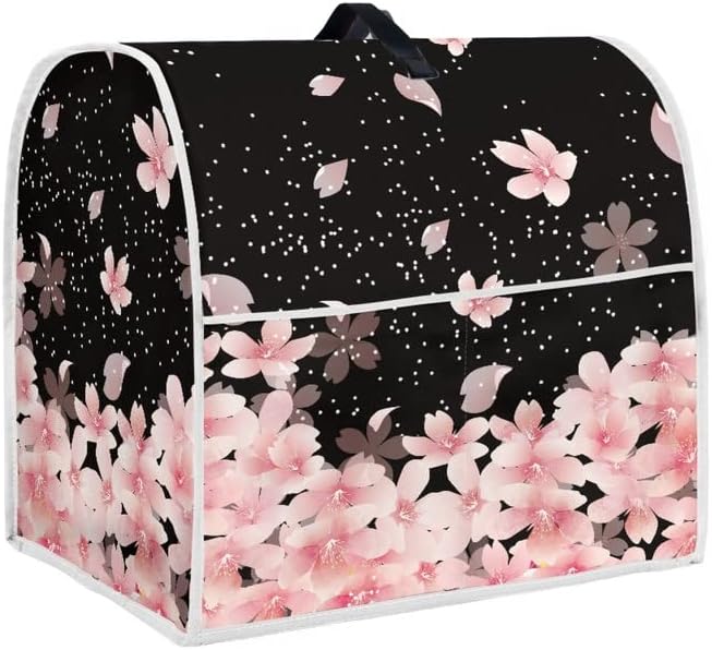 Sakura Flower Universal Blender Cover, Cherry Blossom Floral Appliance Cover Blender Fingerprint Protection with Pocket