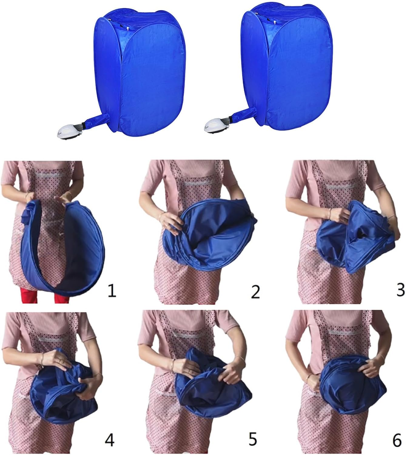 Electric Clothes Dryer, 800W Portable Electric Air Clothing Drying Machine with External Cover, Fast Dryer, Fold-able Fast Garment Dryer Heater for Home Dormitory Travelling Laundry (Orange)