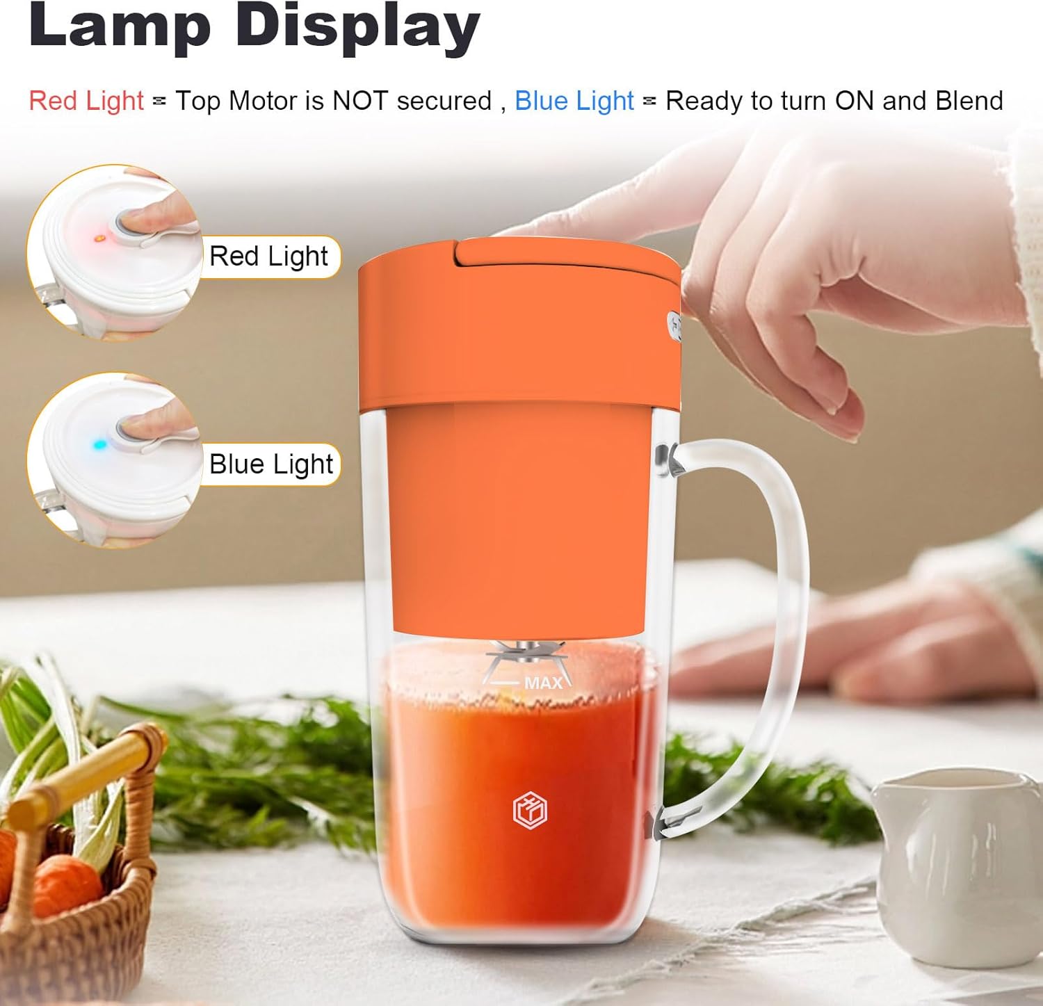Portable Blender, 10 oz Mini Personal Blender for Smoothies, Fruits, and Veggies with Rechargeable USB, Easy to Clean suitable for Traveling or Camping