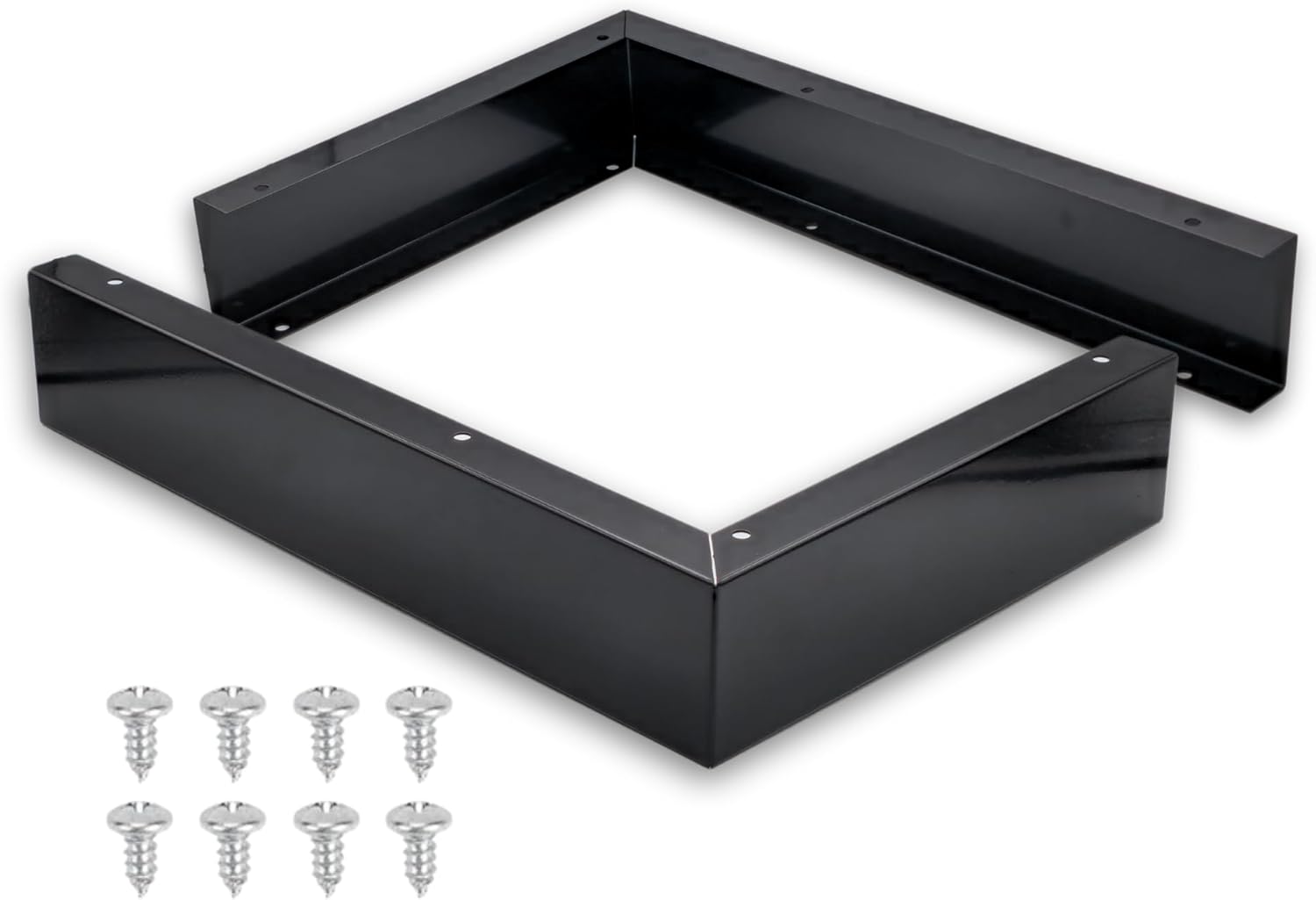 Universal Microwave Trim Kit - Black metal Microwave Filler Kit Fits Most Built In Microwaves- Fills Over the Range Microwave Oven Cabinet Gap - 15.75”D x 10.75”H x 2.95”W