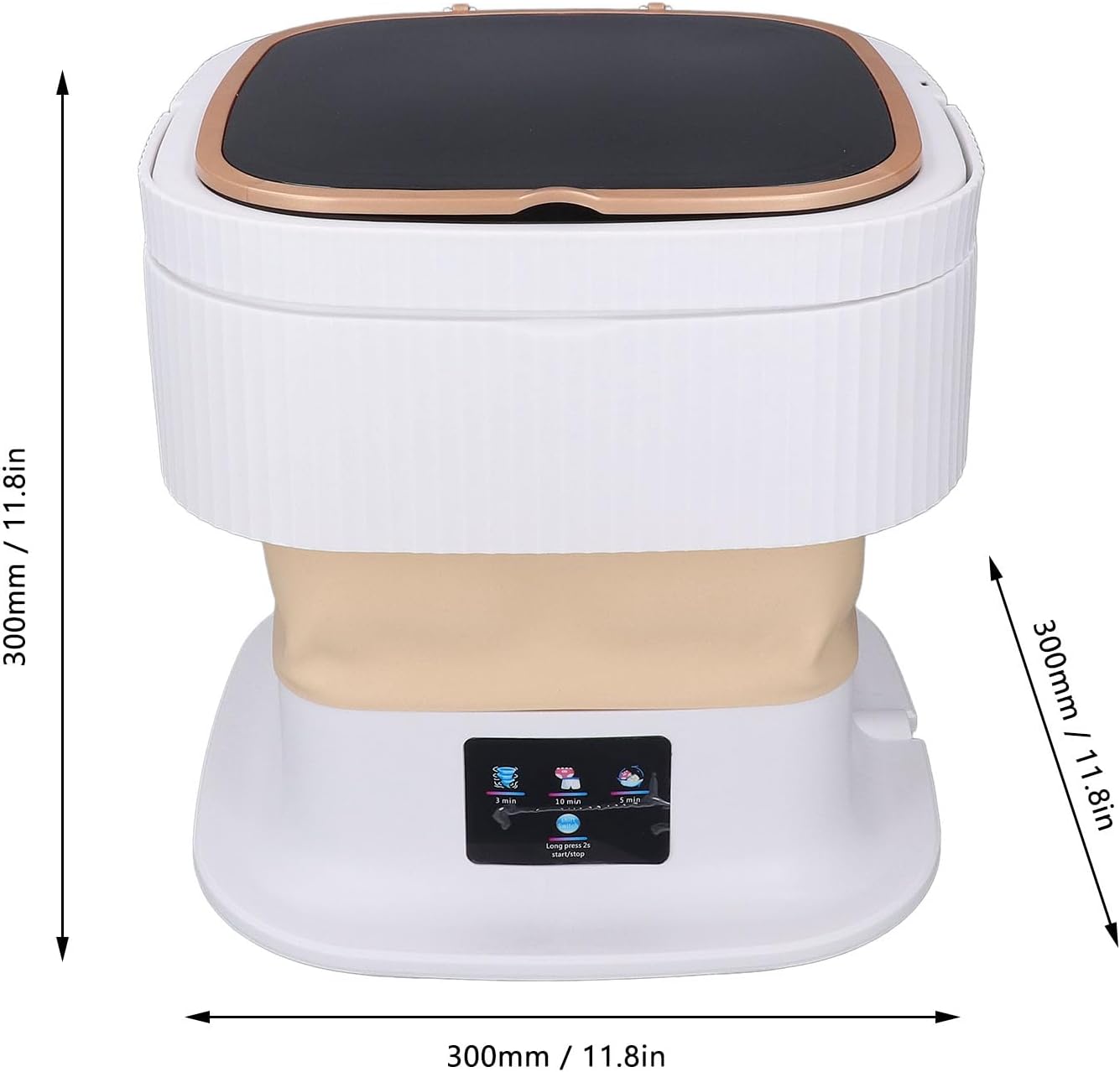 11.5L Mini Laundry Washer with 3 Timer Modes for Underwear Portable Washing Machine Mini Foldable Washer with Drain Hose (US Plug)
