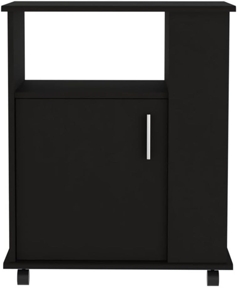 Tuhome Modern Engineered Wood Black Kit Lower Microwave Cabinet