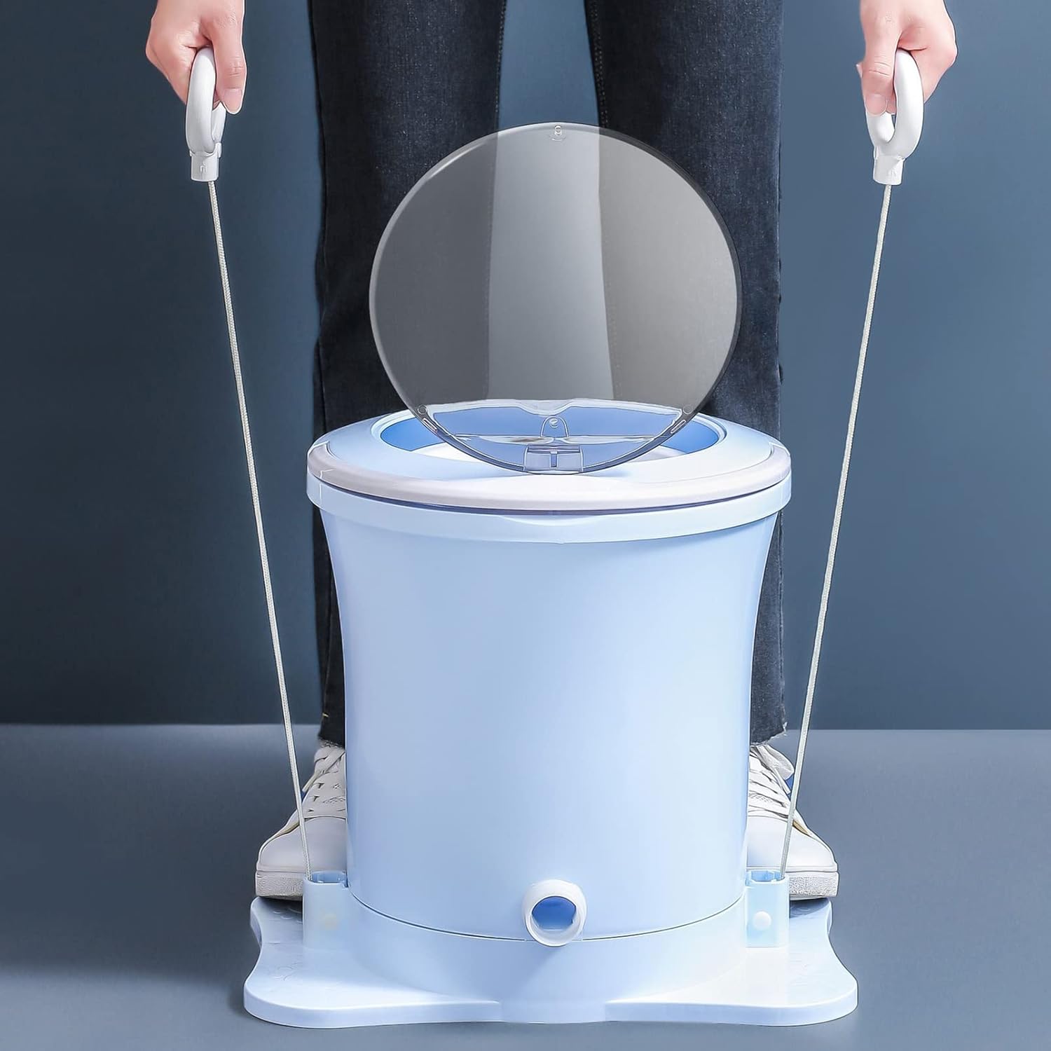 Mini Washing Machine Portable Manual Dryer Dehydrator, Non-Electric Spin Dryer Hand Powered Laundry Spinner, Compact Clothes Underwear Sock Dehydrator Compact, for Rv's/Camping/Apartments/Dorms