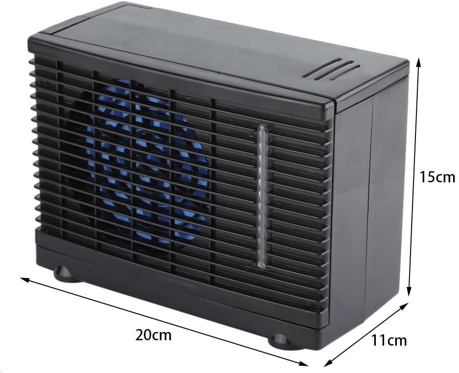 Portable 12V Car Truck Home Mini Air Conditioner Fan Evaporative Water Cooler Cooling Fan, 7.9 x 4.3 x 5.9inch