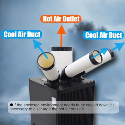 110V Industrial Air Conditioner Portable Commercial Spot Cooler Dual Hose Indoor Outdoor 12000 Btu/h Mobile Air Conditioner 1.1kw