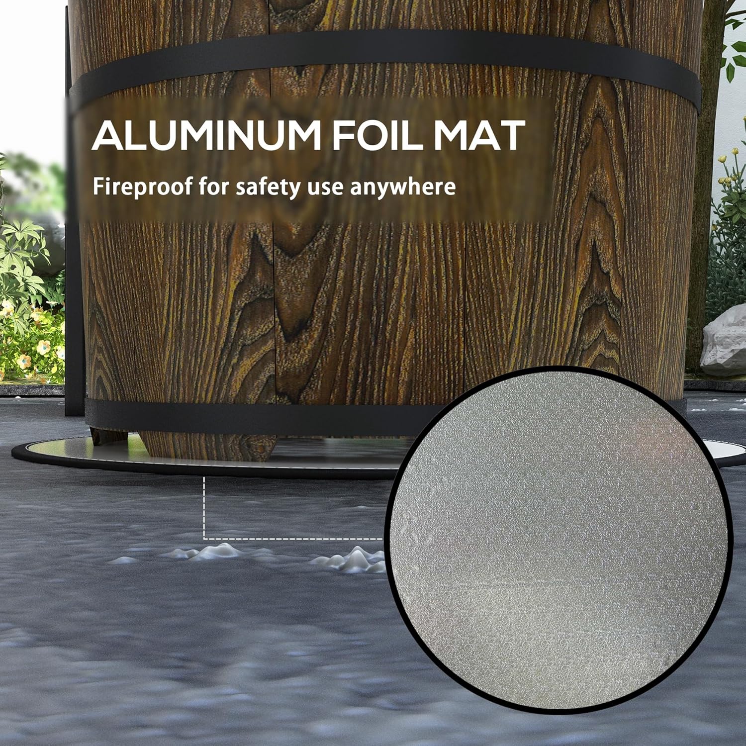 Outsunny Smokeless Fire Pit with Fireproof Mat, 20