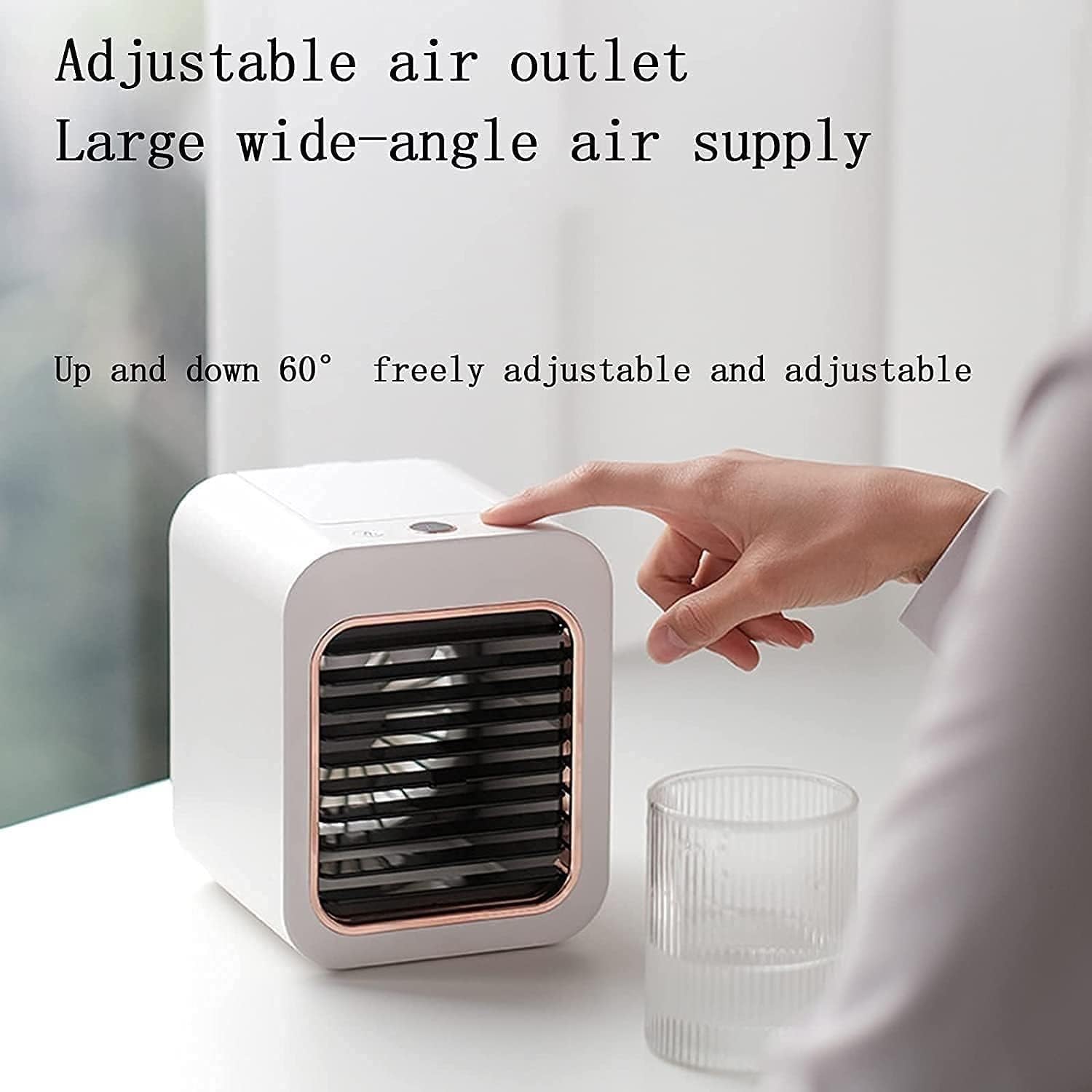 Mini Air Cooler - Portable Cooler Fan, Portable Desktop Cooling Fan, Personal Table Air Conditioner Fan for Bedroom Office Home Room (Color : White)
