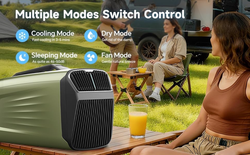 Portable Air Conditioner, 5400 BTU, 420W, For Camping, Tent, RV, Semi Truck, Small Room, Indoor and Outdoor Use, Quiet Operation