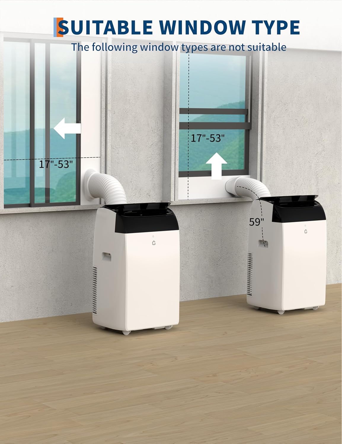 12,000 BTU Portable Air Conditioner with Dehumidifier & Fan, Portable AC Units Cools up to 550 Sq. Ft., Remote Control, Auto Swing, Sleep Mode, Black Top