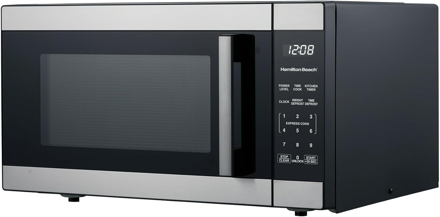 1.6 Cu ft Countertop Microwave Oven with Sensor Cook and Stainless Steel Design