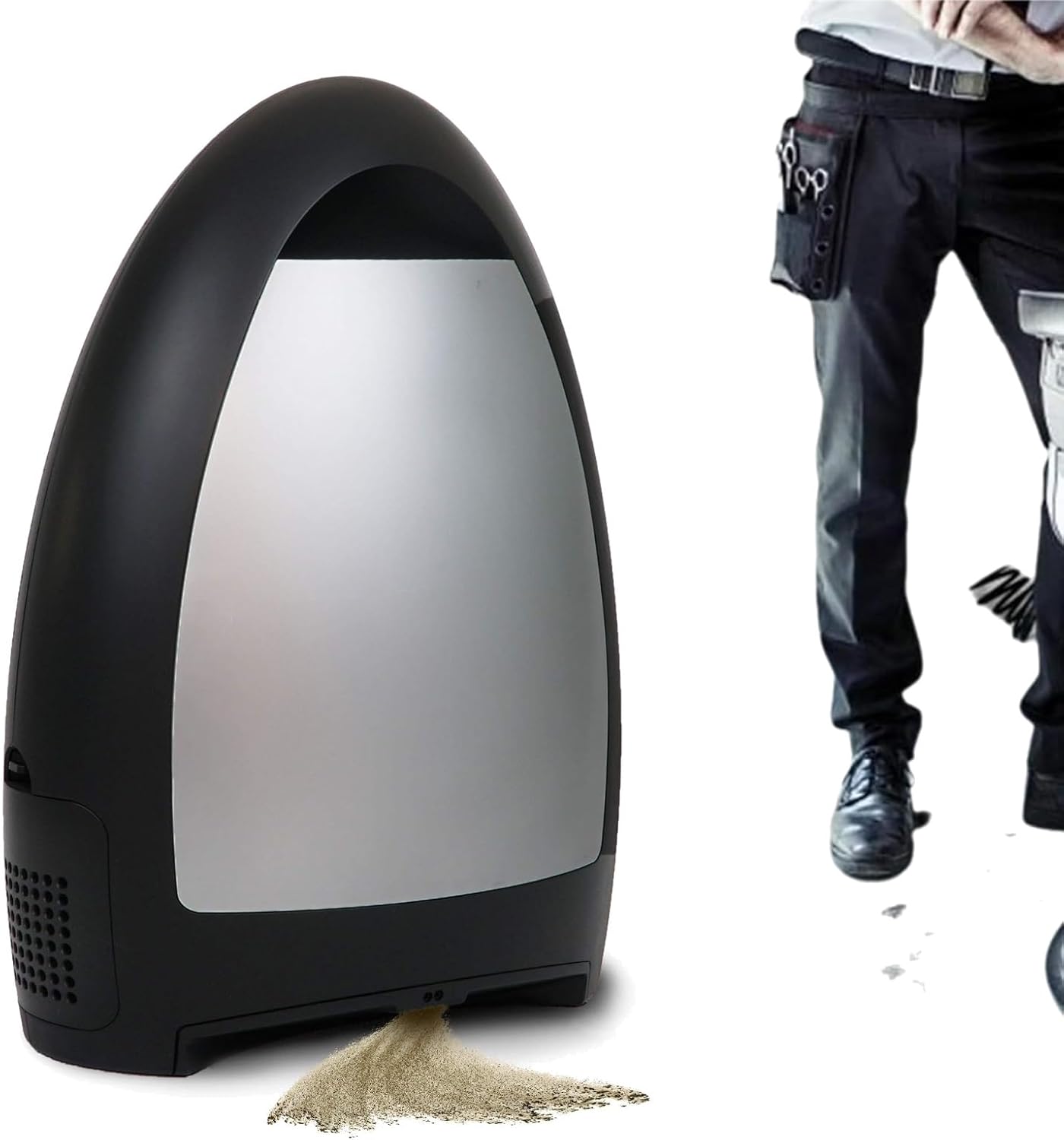 Vacuum Automatic Dustpan,Canister Vacuum Cleaner,Barbershop Electric Trash Can,with LED Indicator Light,for Hotels (Black)