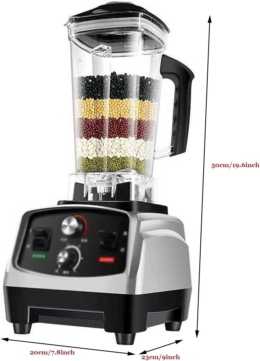 Compact Portable Blender 2l Professional Countertop Blender with Automatic Cleaning Function Strong Power Adjustable Speed Used Personal Blender for Milkshakes and Smoothies