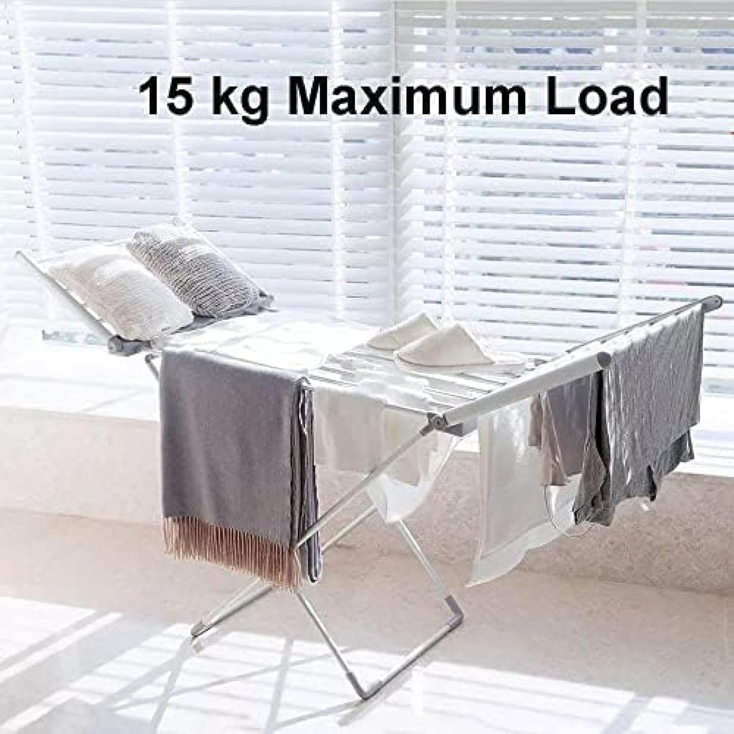 Winged Clothes Dryer Airer, Electric Heated Clothes Drying Rack, Foldable Laundry Airer with 18 Heated Bars, Lightweight and Stable, for Apartments, Home, Dorm