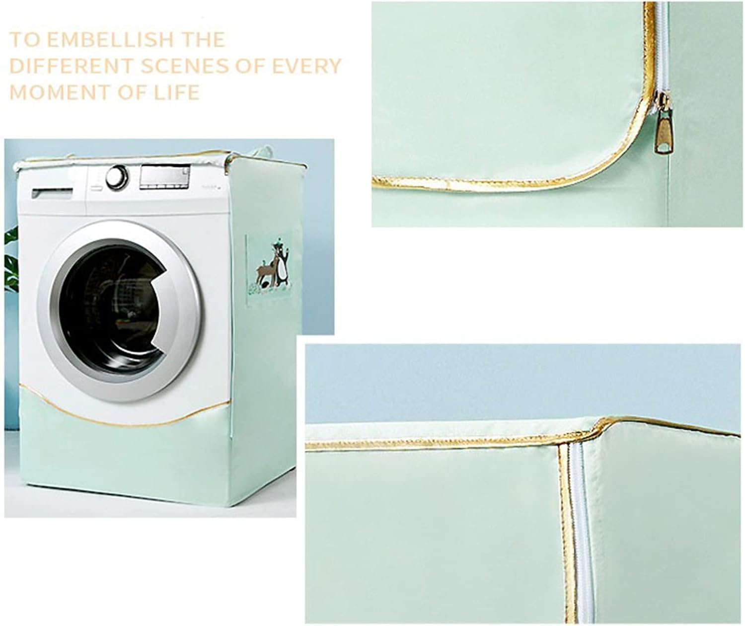 Washing Machine Cover Wash Machine Cover Waterproof Case Home Sunscreen Laundry DryerSilver Coating Roller Washing Dust-proof cover for Home Appliances ( Color : B , Specification : 60x44x85cm S )