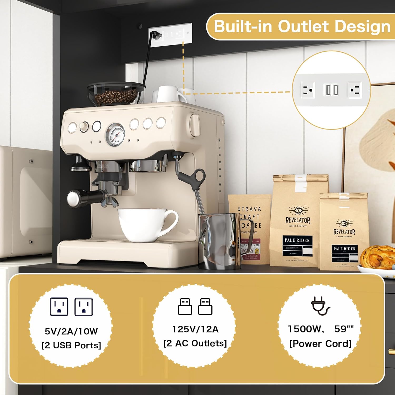 Kitchen Hutch Storage Cabinet: 71