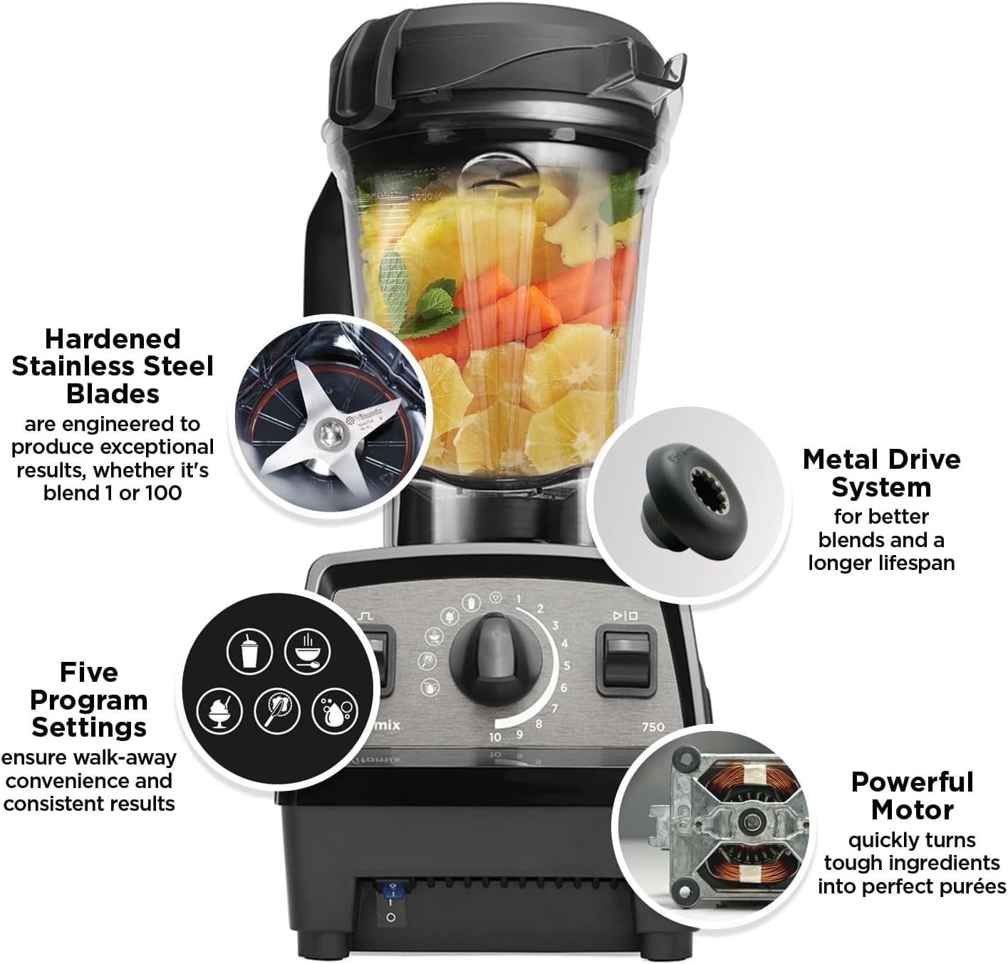 Vitamix Propel Series 750 Blender,Black (Renewed)