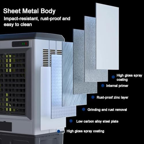 Evaporative Air Cooler, 3 in 1 Swamp Cooler with 4 Ice Crystal Box, Air Conditioner Portable with 3 Speeds, 2 Modes, Knobs for Outdoor, Office, Home(95cm/37in)