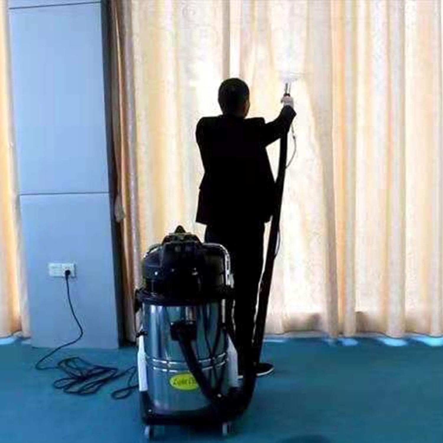 Commercial Carpet Cleaning Machine, 60L/15.85gal Professional Carpet Extractor Machine with Wheels High Pressure Carpet Shampooer Machine for Carpet Sofa Curtain