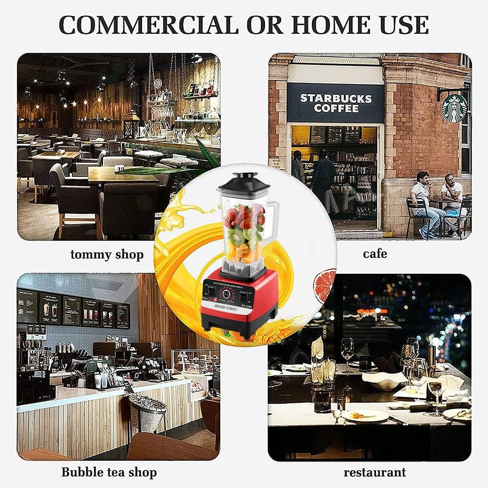 Multifunctional Ice Crusher, Smoothie Blender, High Power Blender, 2L Large Capacity Commercial Blender Milkshake Maker