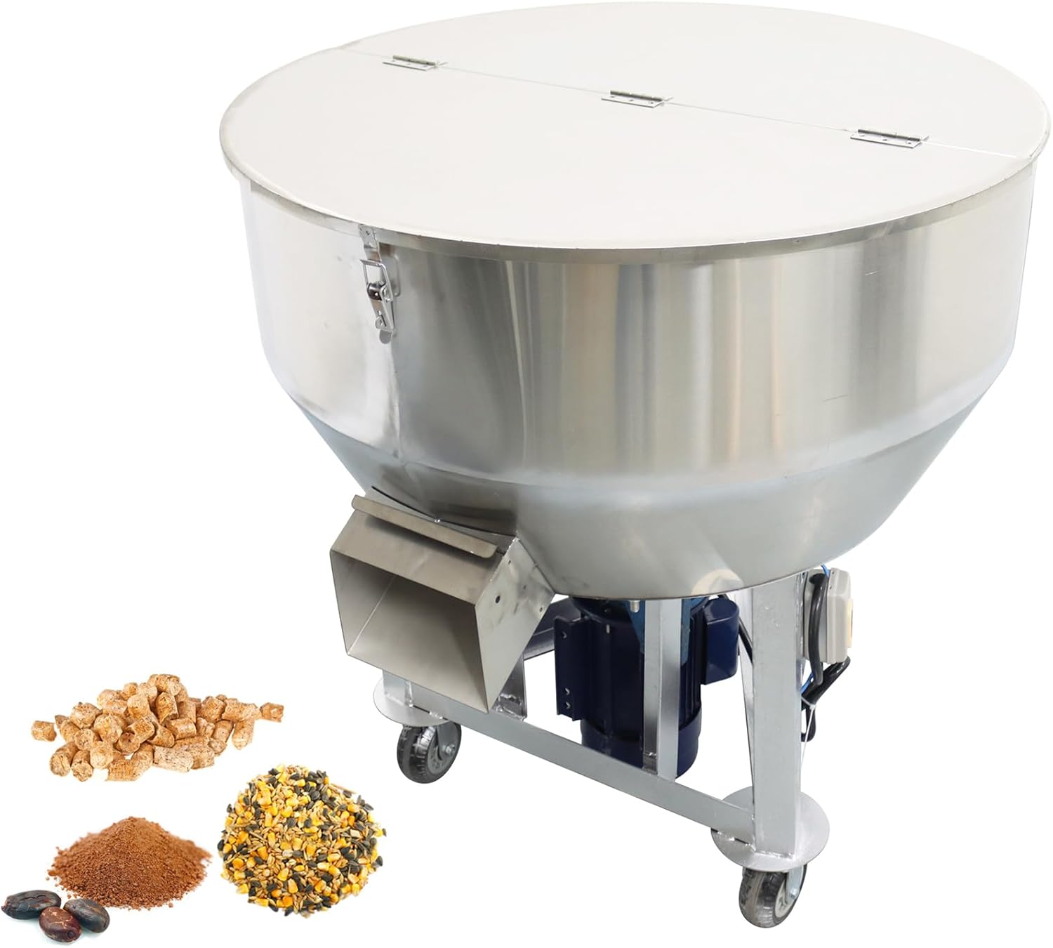 440lbs Powder Mixer Blender Feed Mixer Blender Mixing Machine Dry&Wet Particle 201 Stainless Steel 220v 4kw