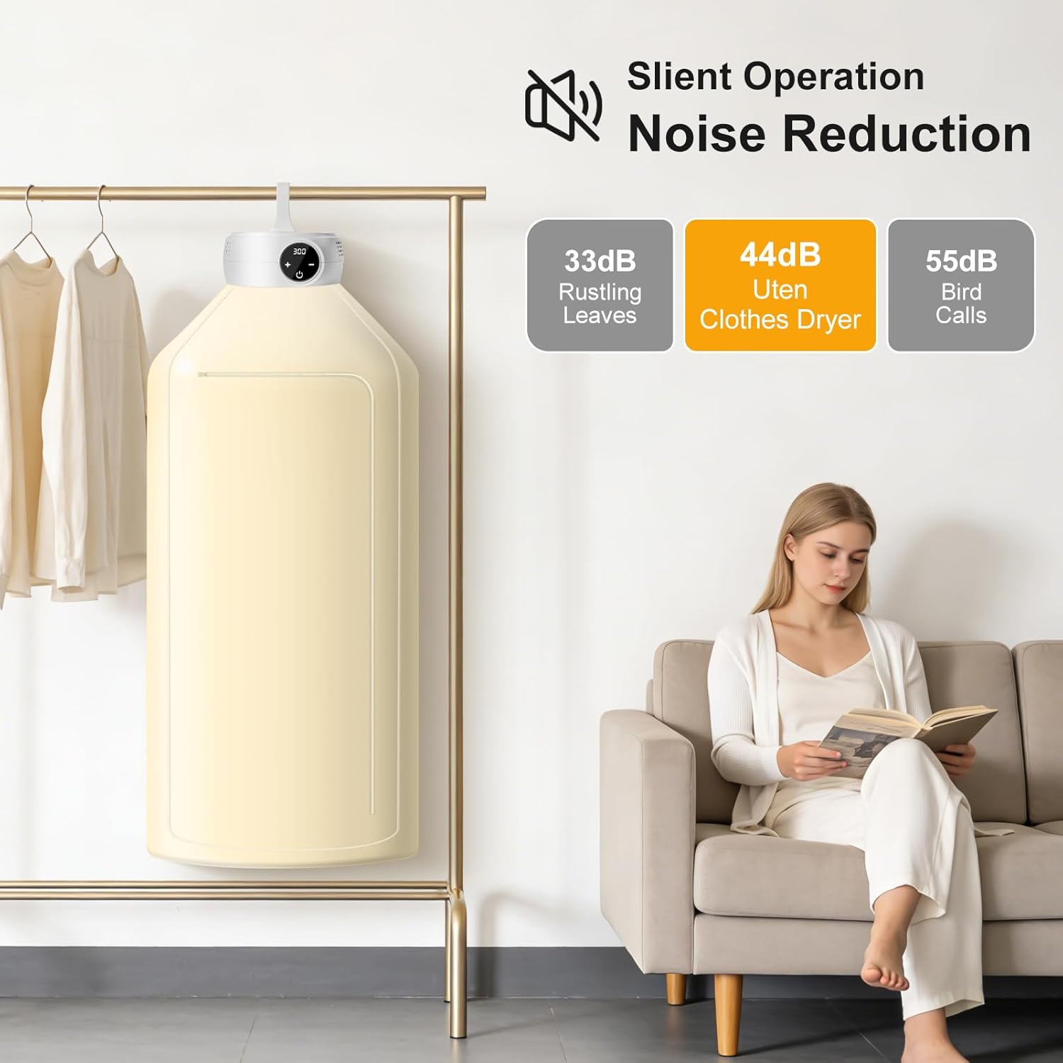 Uten Portable Clothes Dryer, Lightweight Mini Dryer for Quick Drying Clothes in Apartments, RVs, Hotels & Travel