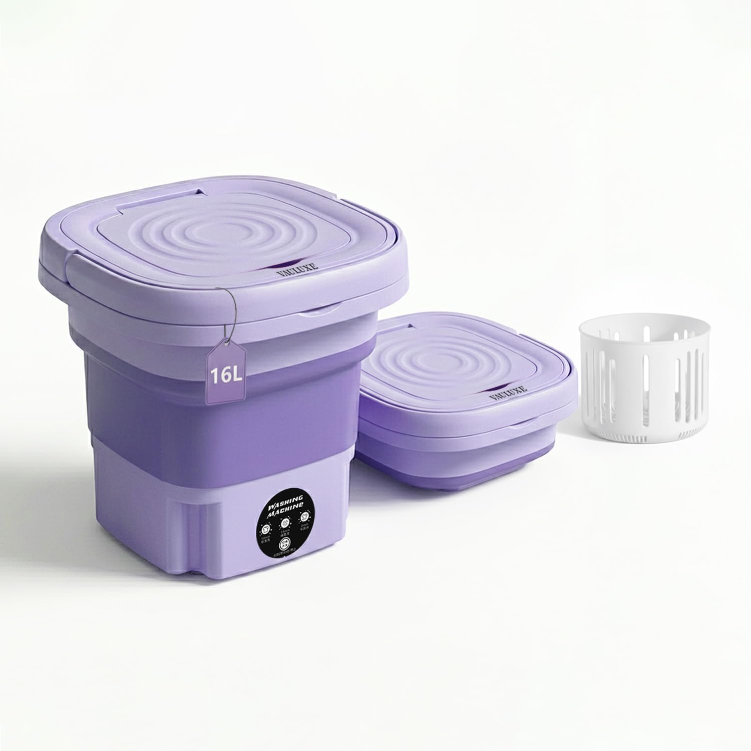 Mini Washing Machine 16L Purple Portable Washer for Apartments, Dorms, RVs – Compact Laundry Washer with Powerful Motor & Low Noise – Travel, Small Spaces & Delicates Laundry Solution