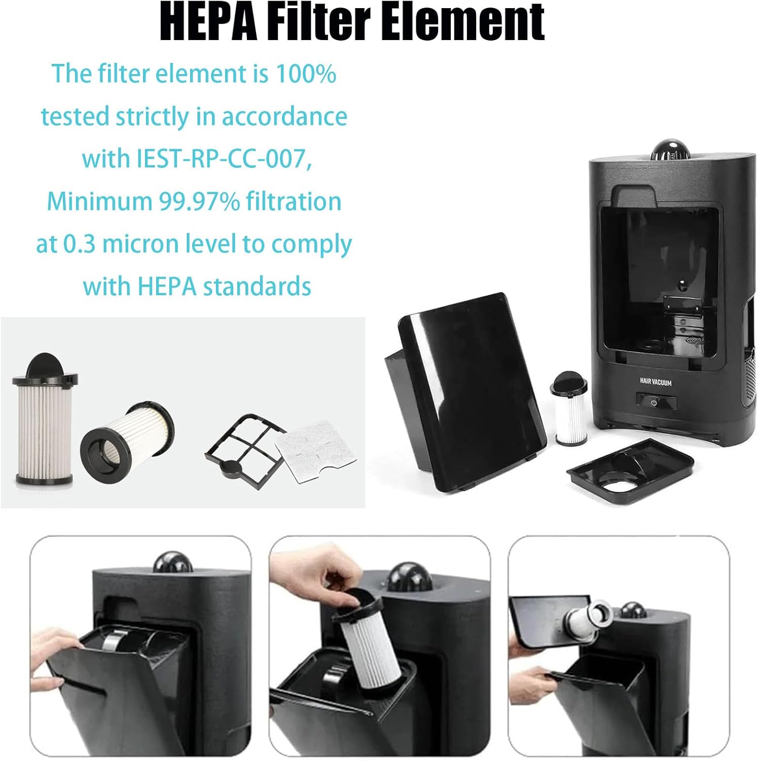 Salon Hair Vacuum Cleaner, Touchless Automatic Dustpan with Infrared Sensor, 1400W/2.7L for Fast Broken Hair Cleaning in Barbershop, Home, Pet Area