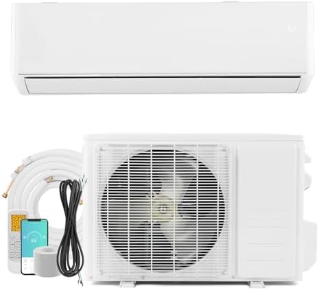Bonnlo 18,000 BTU Mini Split AC/Heating System with Inventer, 23 SEER 230V Energy Saving Ductless Split-System Air Conditioner with Pre-Charged Condenser, Heat Pump, Remote Control & Installation Kit