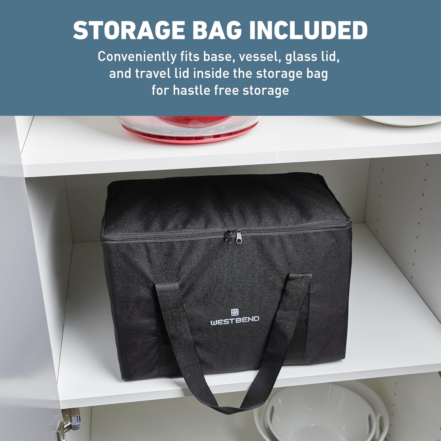 West Bend Versatility Slow Cooker Large Capacity Non-stick Cooking Vessel & Variable Temperature Heating Base Includes Travel Lid and Storage Bag, Range and Oven-Safe Cooking Pot, 5-Quart, Silver