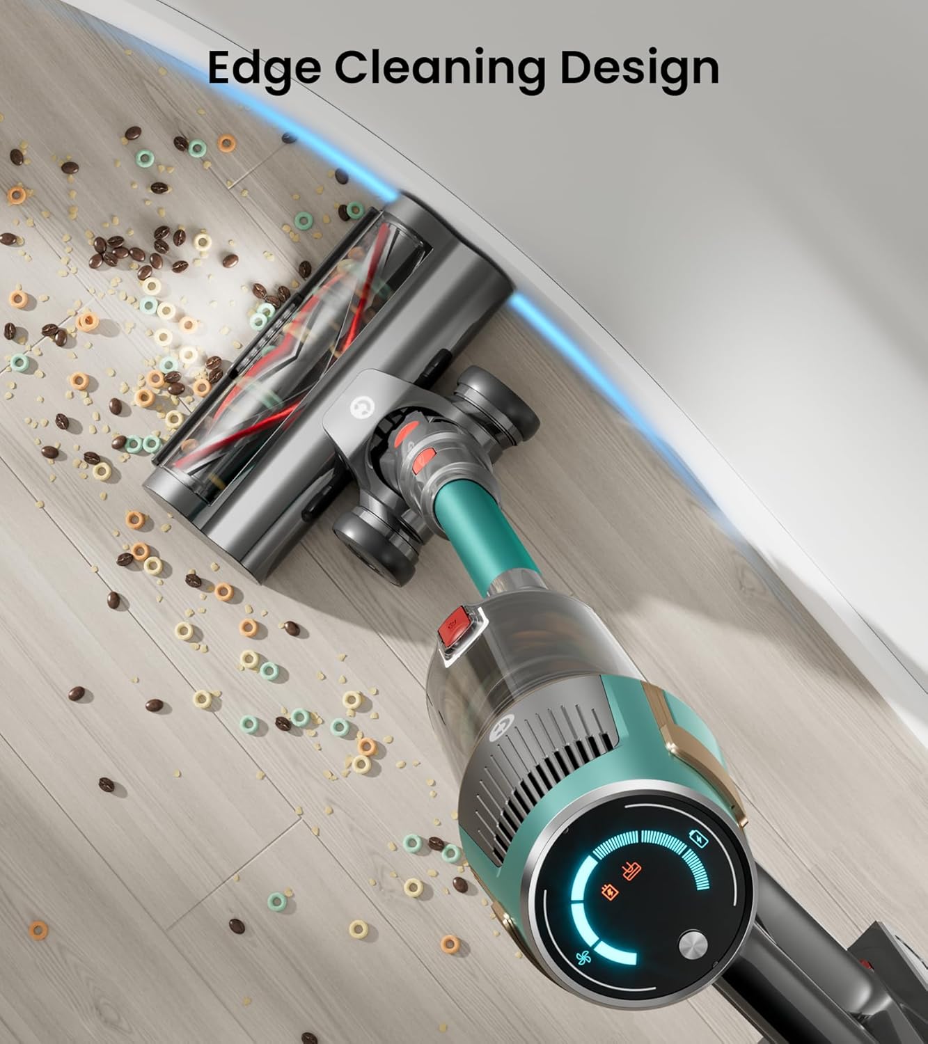 Cordless Vacuum Cleaner, Upgraded 580W 48KPA 65Mins Vacuum Cleaners for Home, Cordless Stick Vacuum Cleaner with Self-Standing and LED Screen, Anti-Tangle Wireless Vacuum for Pet Hair/Carpets/Floors