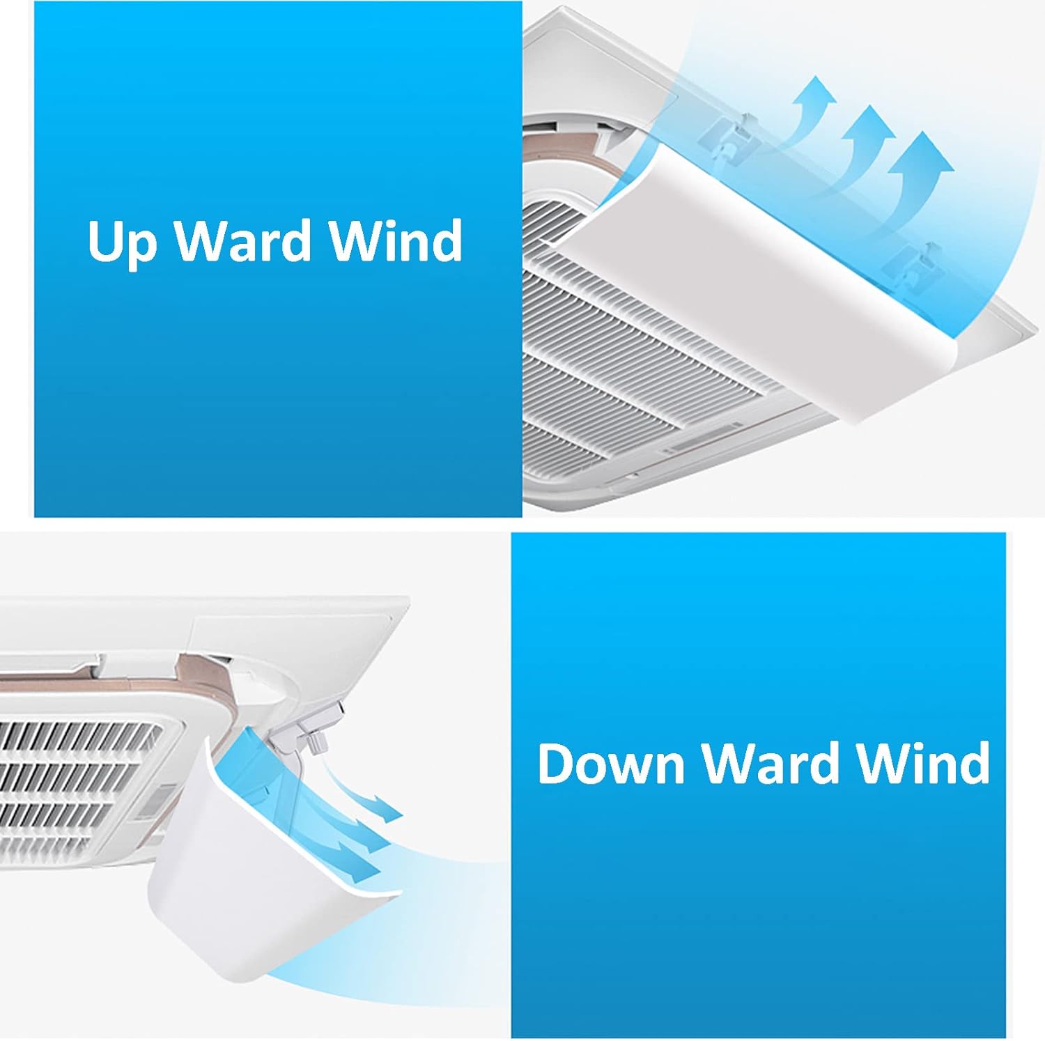 Ceiling Air Vent Deflector,Air Conditioner Deflector for Central Air Conditioning,ABS Angle Adjustable Wind Baffle,Deflector Helps Cooling/Heating Air Circulation