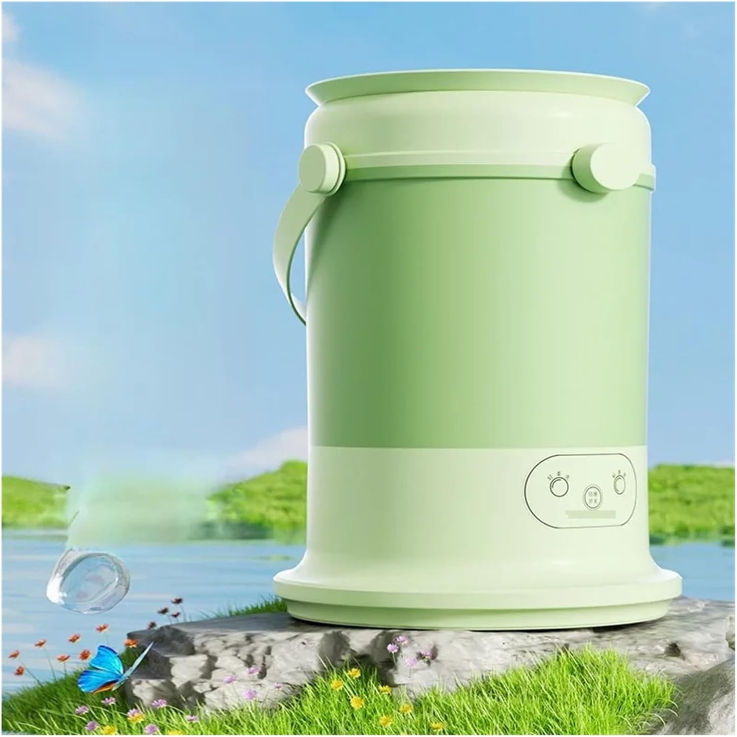 Portable Washer, Light Mini Washing Machine Small Underwear Socks Special Washing Machine Portable Folding Design Dormitory Travel Essential,for Apartments, Homes, and Dorms(Green)