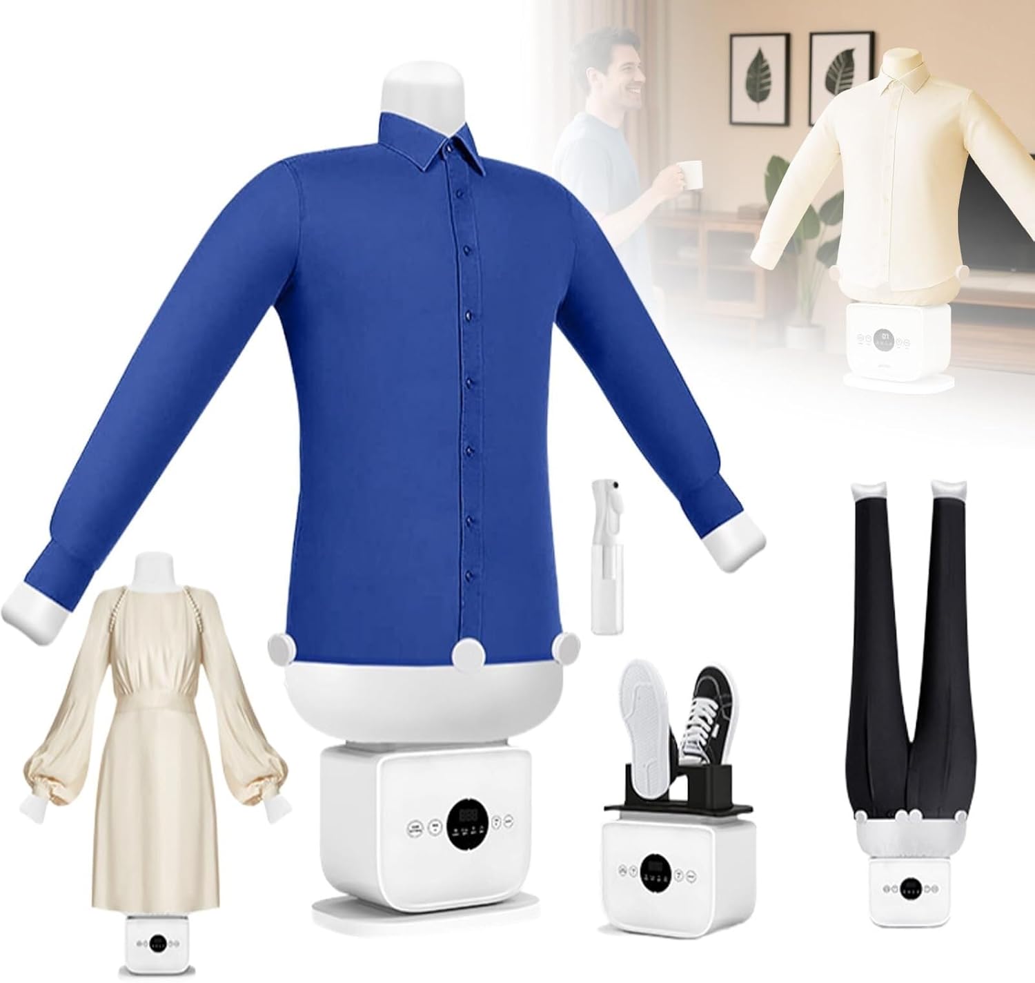 2026 New Hands Free Automatic Ironing Machine,Temperature Adjustable, 8 Minutes Quick Ironed Dry, Built In Aromatherapy Tank