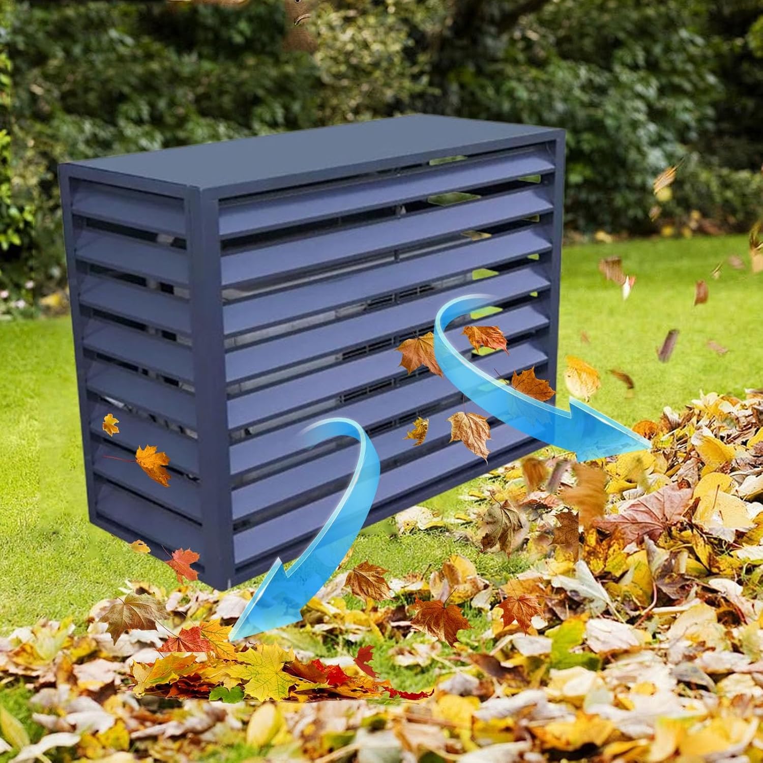 Air Conditioner Fence, Air Conditioner Fence Screen for Outdoor Units, All Weather Anti Theft, Dog Proof, for Privacy, Noise Reduction(White,110cm)